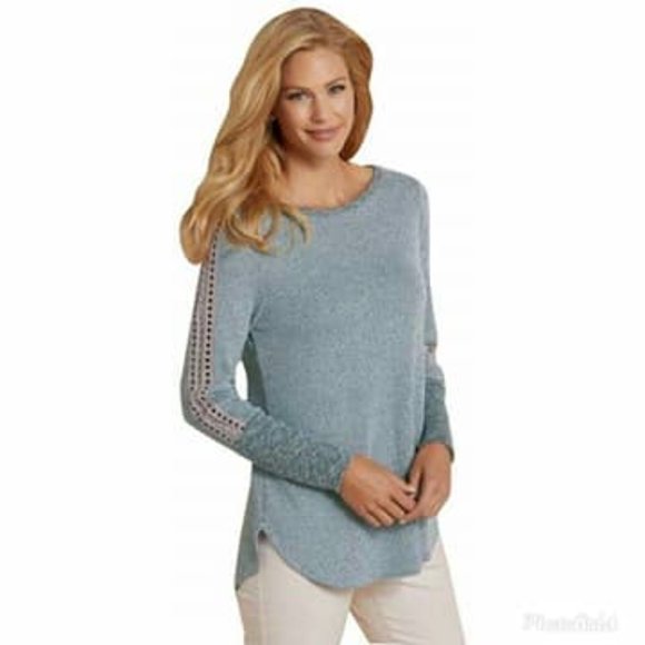 Soft Surroundings Sweaters - Soft Surroundings Bailey Eyelet Sweater Tunic Top